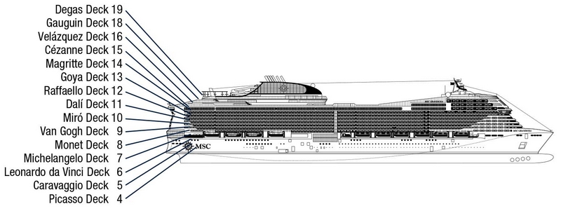 MSC Grandiosa - Piani nave - Liveboat sito,forum e blog crociere